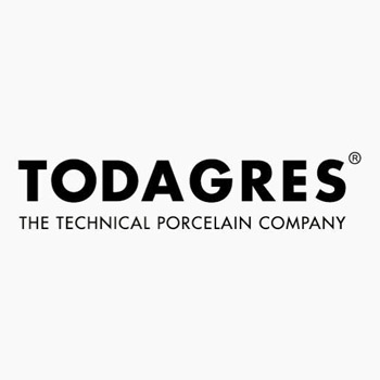"Logo de Todagres, símbolo de innovación y calidad en porcelánicos de alta gama."